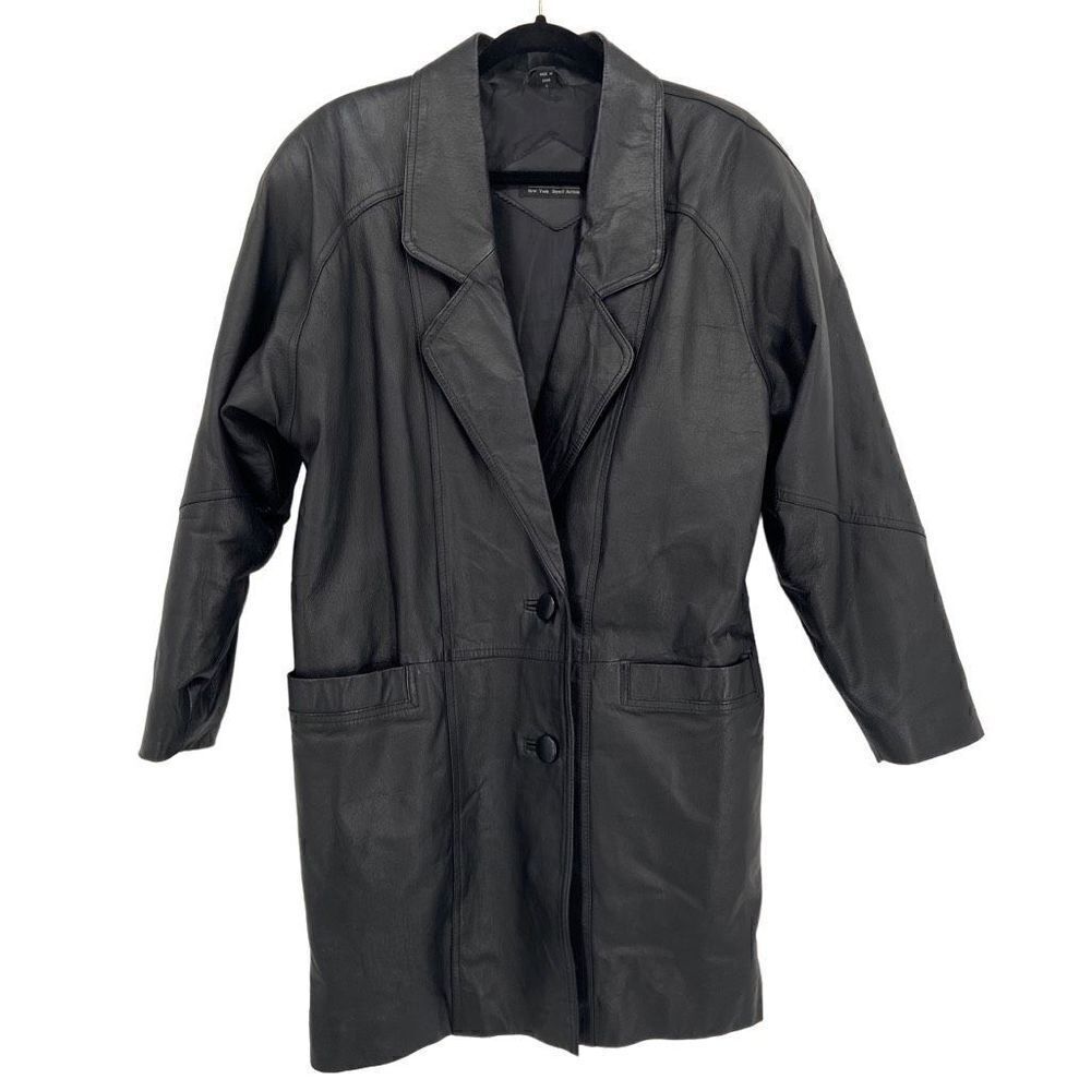 N.Y.D.A. New York Direct‎ Action Vintage Y2K 100% Leather Coat Black Small